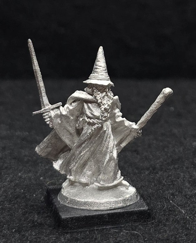 52-0506:  Wizard with Sword and Staff, Pointed Hat
