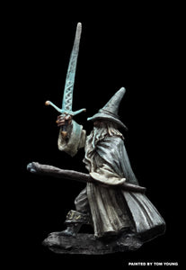 52-0507:  Wizard with Sword Raised, Staff Forward