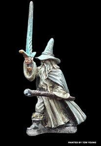 52-0507:  Wizard with Sword Raised, Staff Forward