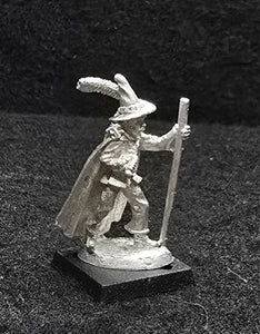 52-0509:  Wizard with Walking Staff and Feather on Hat