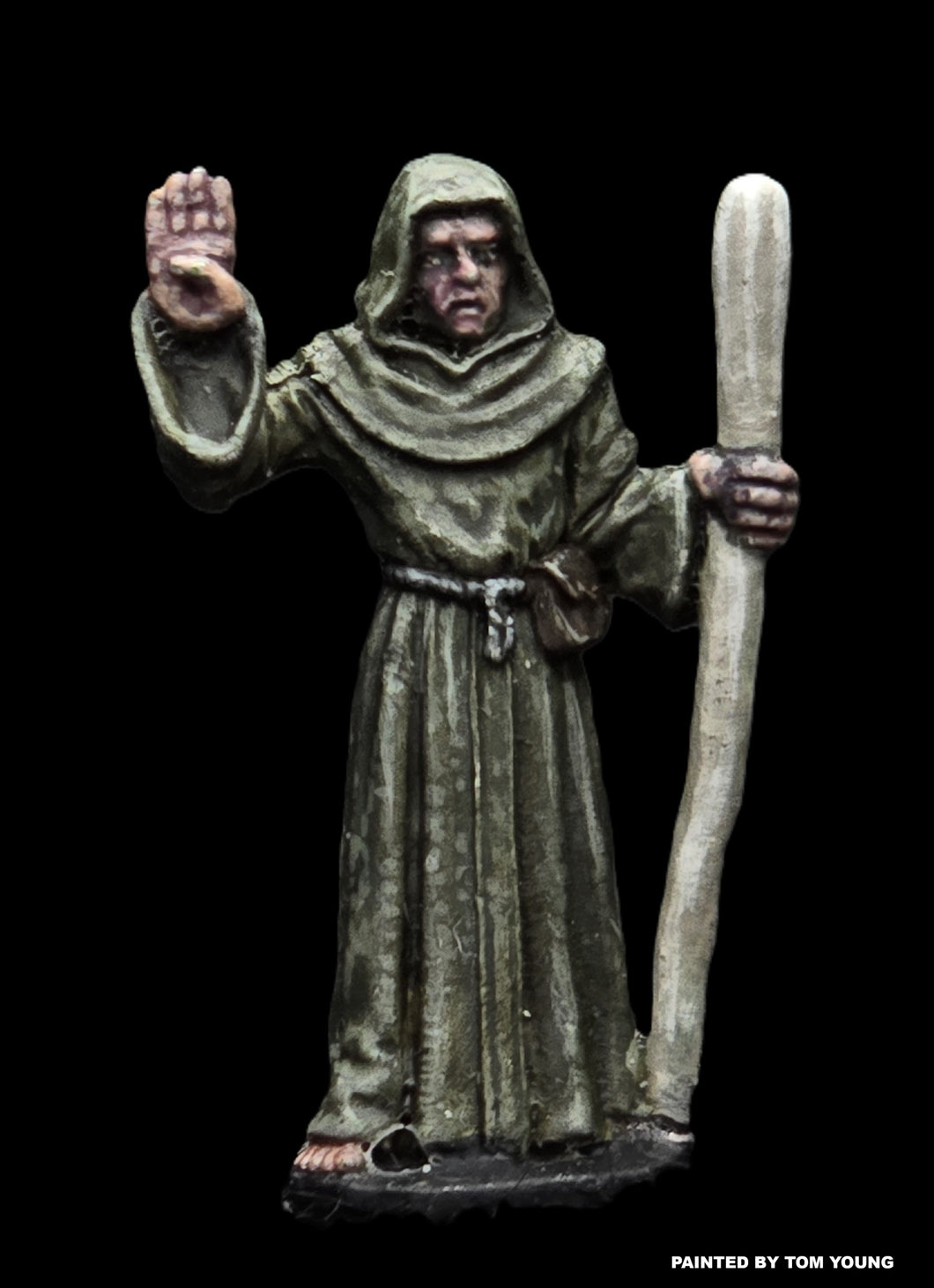 52-0716:  Cultist with Staff, Hooded