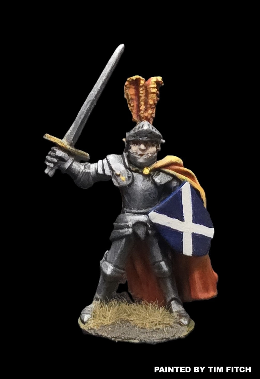 52-0914:  Paladin, Sword Raised, Plumed Helm