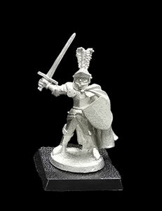 52-0914:  Paladin, Sword Raised, Plumed Helm