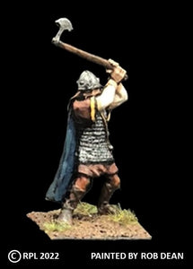 52-1426:  Avalon Men-at-Arms Swinging Great Axe, in Scale Armor and Cape
