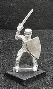 52-1527:  Avalon Cavalryman with Sword Raised, Full Helm [rider only]
