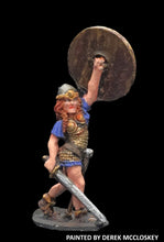 Load image into Gallery viewer, 52-1632:  Shield Maiden Advancing, with Sword Lowered and Shield Raised
