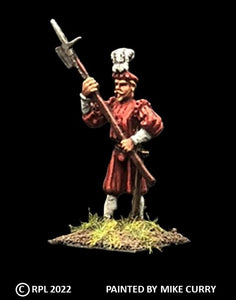 52-1870:  Mercenary Halberdier, At Ready, with Soft Hat