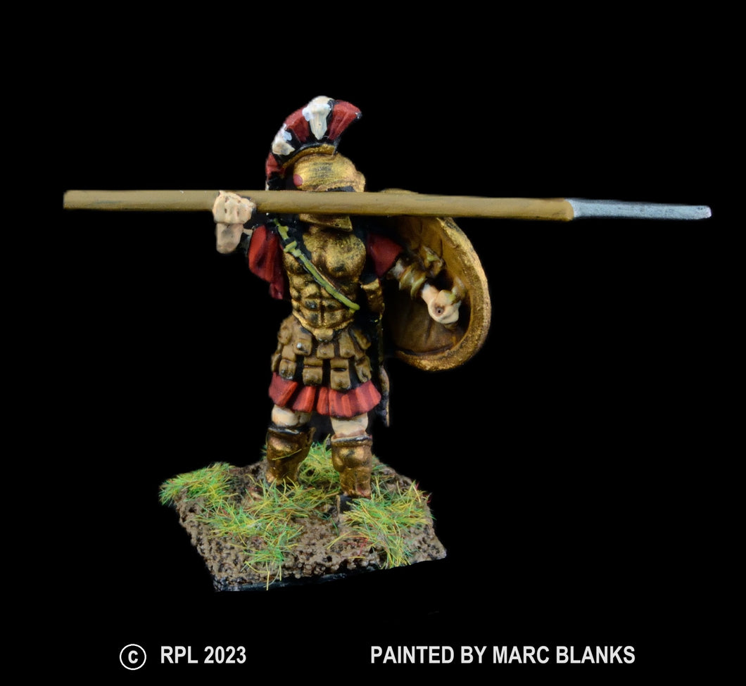 52-2001:  Hoplite, Plumed Helmet, Spear Raised at Shoulder