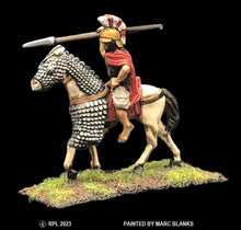 Load image into Gallery viewer, 52-2101/48-0351:  Hoplite Cavalryman, Plumed Helmet [rider and mount]
