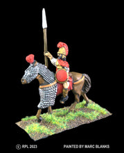 Load image into Gallery viewer, 52-2102/48-0351:  Hoplite Cavalryman, Plumed Helmet and Shield [rider and mount]
