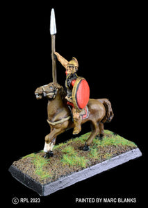 52-2132/48-0319:  Hoplite Cavalryman, Phrygian Helmet and Shield [rider and mount]