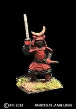 Load image into Gallery viewer, 52-3003:  Samuari with Sword Raised, Horned Helm
