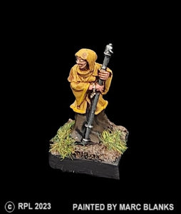 52-3159:  Warrior Monk with Staff, Hooded