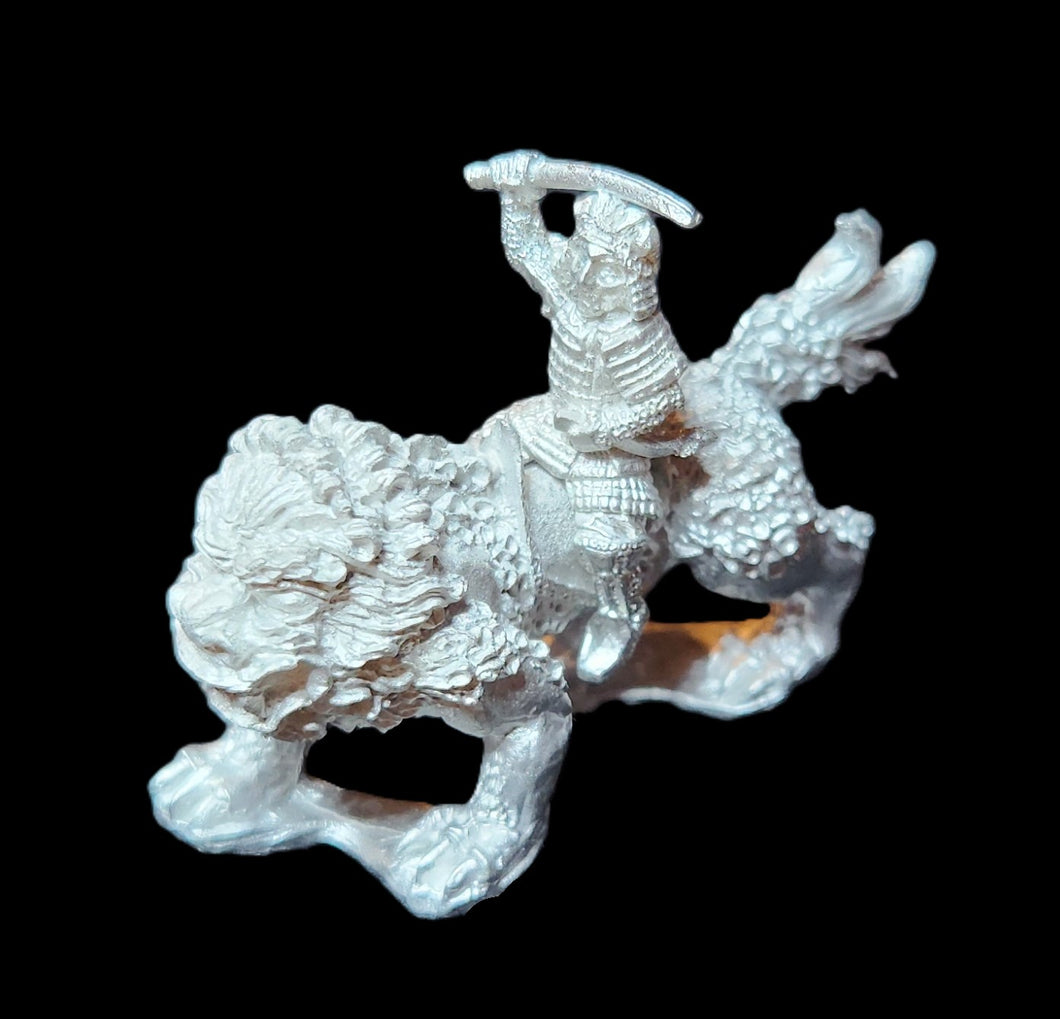 52-3162/48-0719:  Samarai Swordsman on Temple Dog [rider and mount]