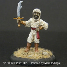 Load image into Gallery viewer, 52-5006:  Desert Warrior Swordsman, At Ready, Scimitar Raised
