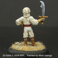 Load image into Gallery viewer, 52-5006:  Desert Warrior Swordsman, At Ready, Scimitar Raised
