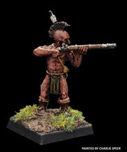 Load image into Gallery viewer, 52-7021:  Native Warrior Aiming Musket (Iroquois)

