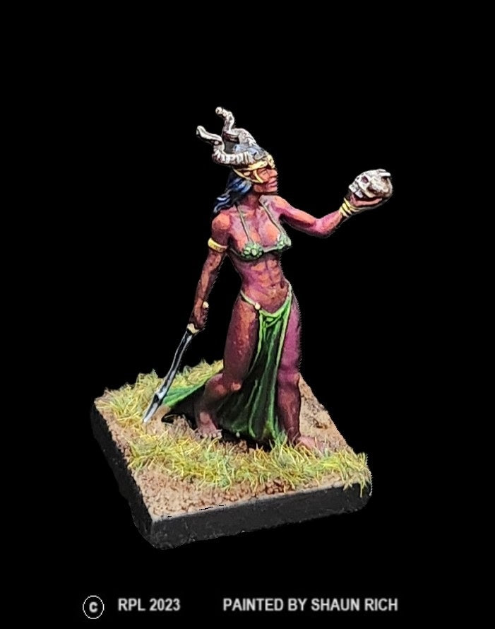 52-9001:  Female Necromancer with Skull