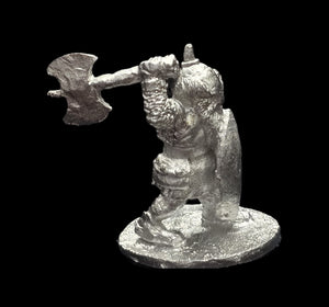 57-0103:  Dwarf with Axe Overhead and Shield, Advancing