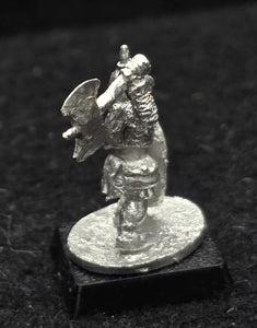 57-0103:  Dwarf with Axe Overhead and Shield, Advancing