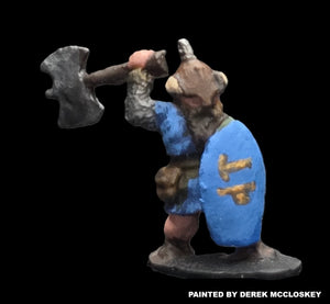 57-0113:  Dwarf with Axe Overhead and Shield