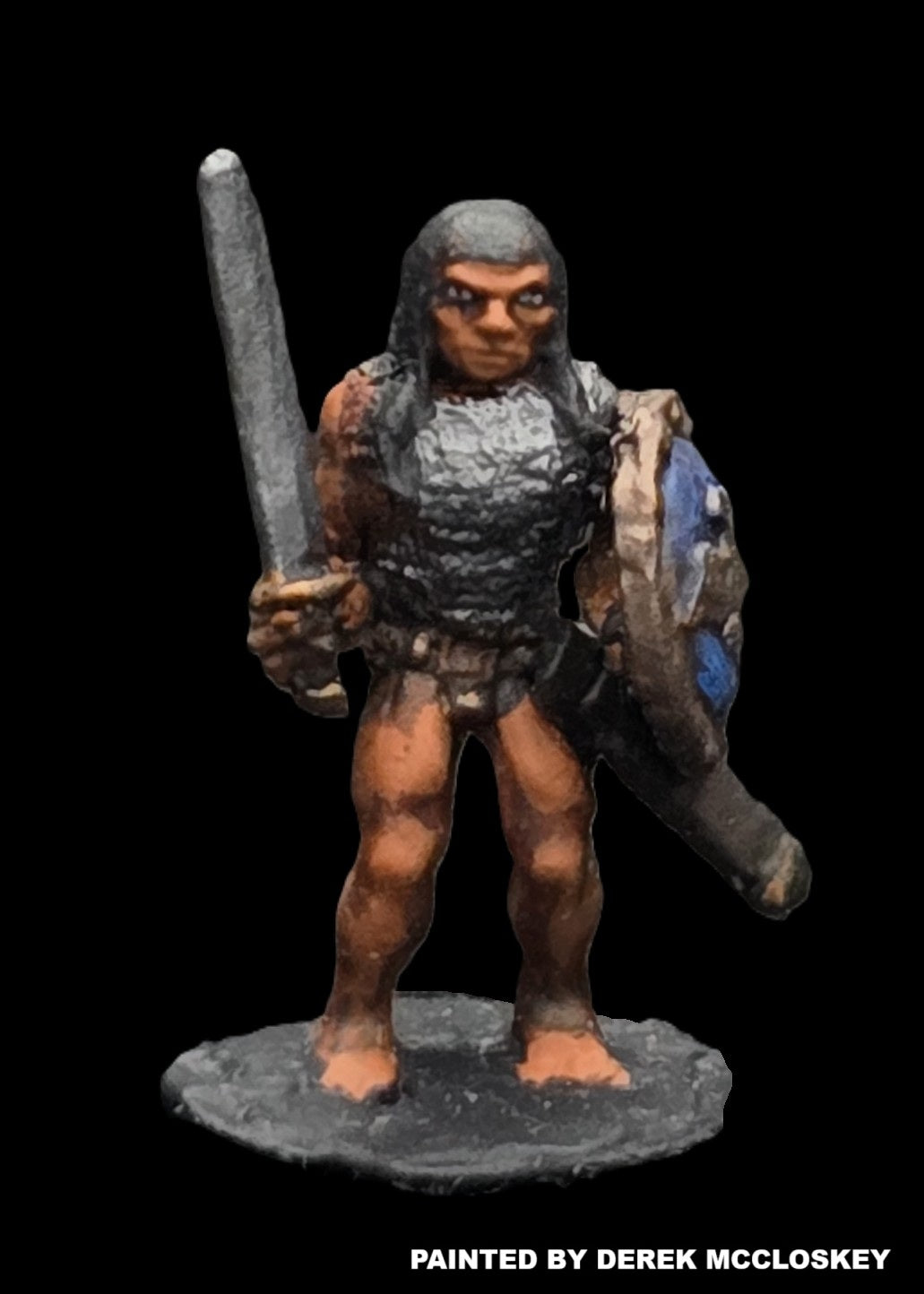 57-0358:  Barbarian, In Chainmail, with Sword and Shield