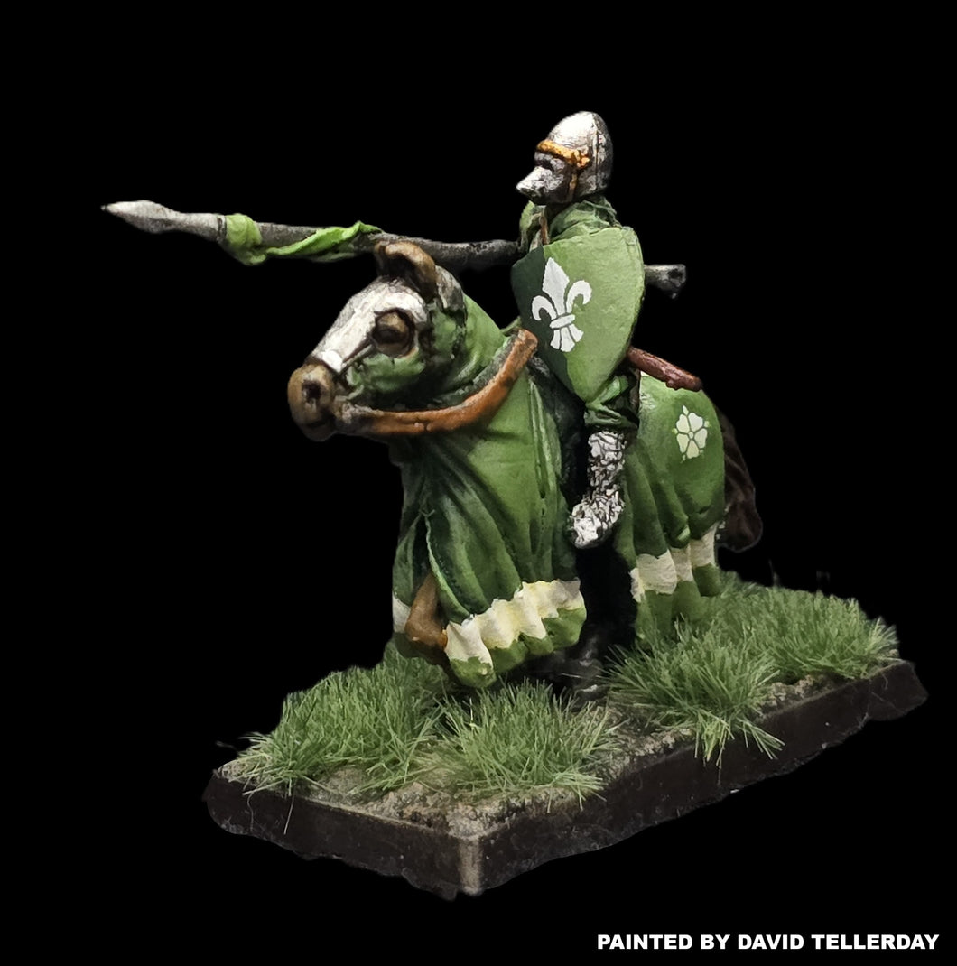 57-0391 / 48-0562:  Knight with Houndstooth Helm on Charging Horse [rider and mount]