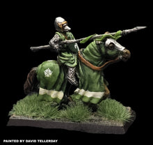 Load image into Gallery viewer, 57-0391 / 48-0562:  Knight with Houndstooth Helm on Charging Horse [rider and mount]
