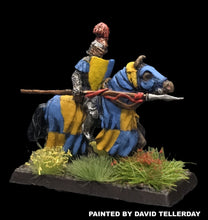 Load image into Gallery viewer, 57-0393 / 48-0562:  Knight w/ Thick Plume on Charging Horse [rider and mount]
