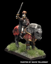 Load image into Gallery viewer, 57-0396 / 48-0568:  Knight in Full Plate with Plumed Helm, on Armored WarHorse [rider and mount]
