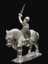 Load image into Gallery viewer, 57-0396 / 48-0568:  Knight in Full Plate with Plumed Helm, on Armored WarHorse [rider and mount]
