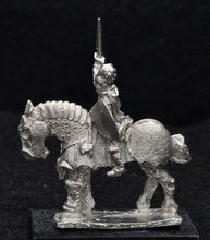 Load image into Gallery viewer, 57-0396 / 48-0568:  Knight in Full Plate with Plumed Helm, on Armored WarHorse [rider and mount]
