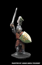 Load image into Gallery viewer, 57-0405:  Armored Hero with Sword Raised and Heater Shield
