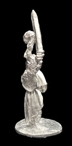 57-0405:  Armored Hero with Sword Raised and Heater Shield