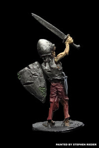 57-0701:  Skeleton in Plate Armor, with Heater Shield and Weapon Raised