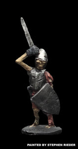 57-0712:  Skeleton with Sword Overhead and Shield Forward