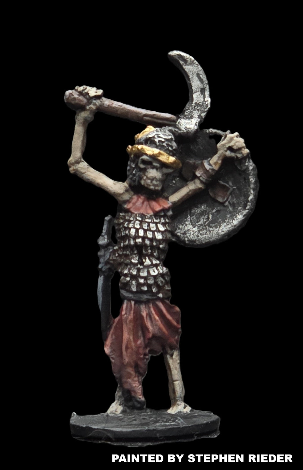 57-0717:  Skeleton with Sickle and Shield, Longer Garment