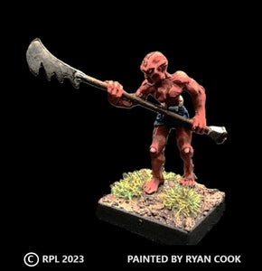 58-1141:  Martian Cultist with Polearm, Facing Right, Serrated Blade