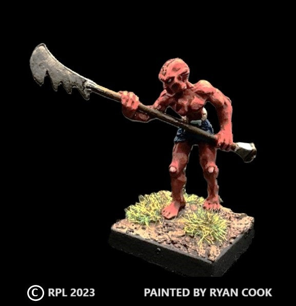 58-1141:  Martian Cultist with Polearm, Facing Right, Serrated Blade