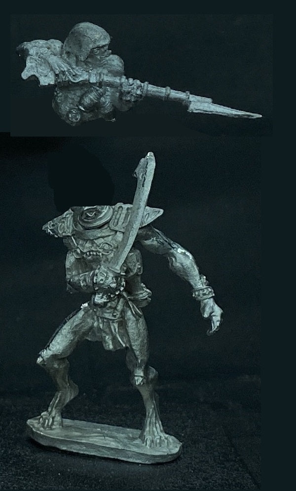 58-2072:  Wastelander Biped with Sword and Jezzail, Armored, Aiming, With Helmet