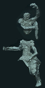 58-2112:  Wastelander Biped Cavalry, Armored, Open Left Hand Overhead, Dagger in Right Hand