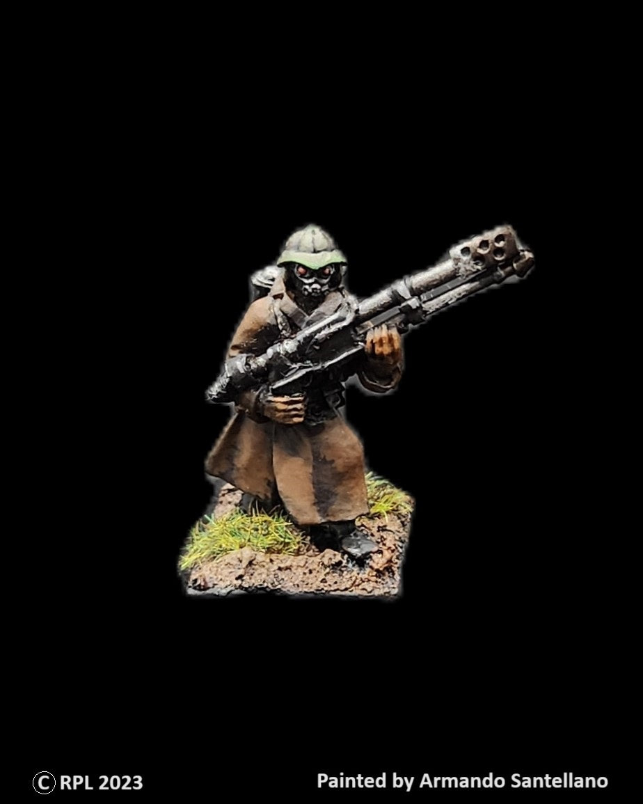 59-0166:  Sentry with Flame Thrower, Advancing Left