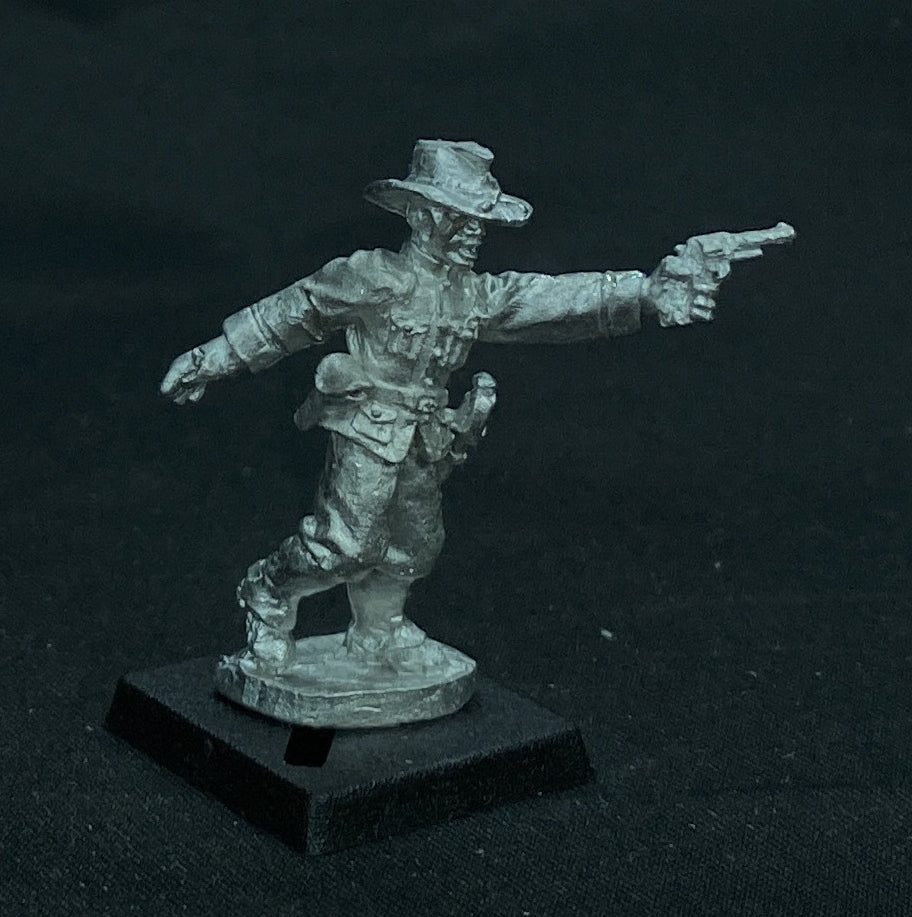 59-3082:  Victorian American Officer Firing Pistol, Slouch Hat