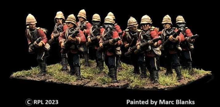 99-3001:  Victorian British Riflemen with Gas Masks [12]