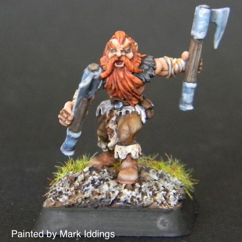 50-0138:  Dwarf Berserker, Advancing with Pair of Weapons