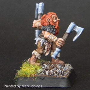 50-0138:  Dwarf Berserker, Advancing with Pair of Weapons