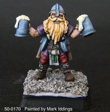 Load image into Gallery viewer, 50-0170:  Drunken Dwarf Fighter IV, with 2 Steins, weapons tucked into belt.
