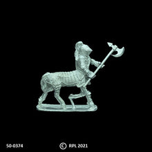 Load image into Gallery viewer, 50-0374:  Heavily Armored Centaur with Two Handed Weapon Lowered
