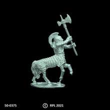 Load image into Gallery viewer, 50-0375:  Heavily Armored Centaur with Two Handed Weapon Raised
