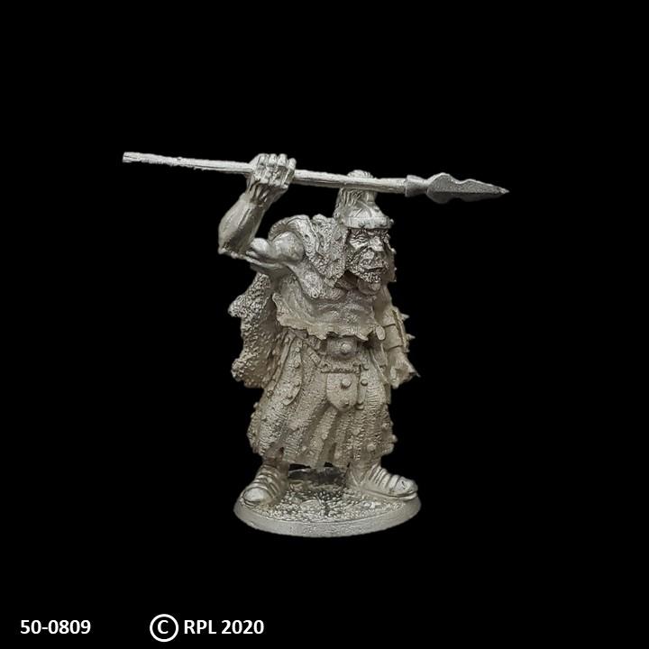 50-0809:  Ogre with Spear Overhead and Helmet
